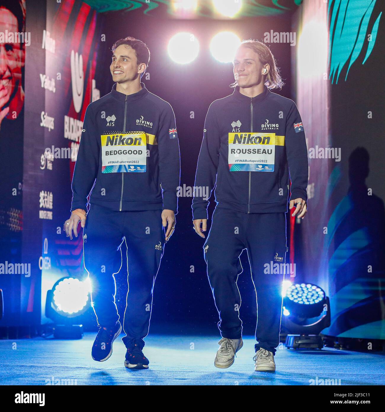BUDAPEST, HUNGARY JUNE 28 Domonic Bedggood of Australia, Cassiel Rousseau of Australia during