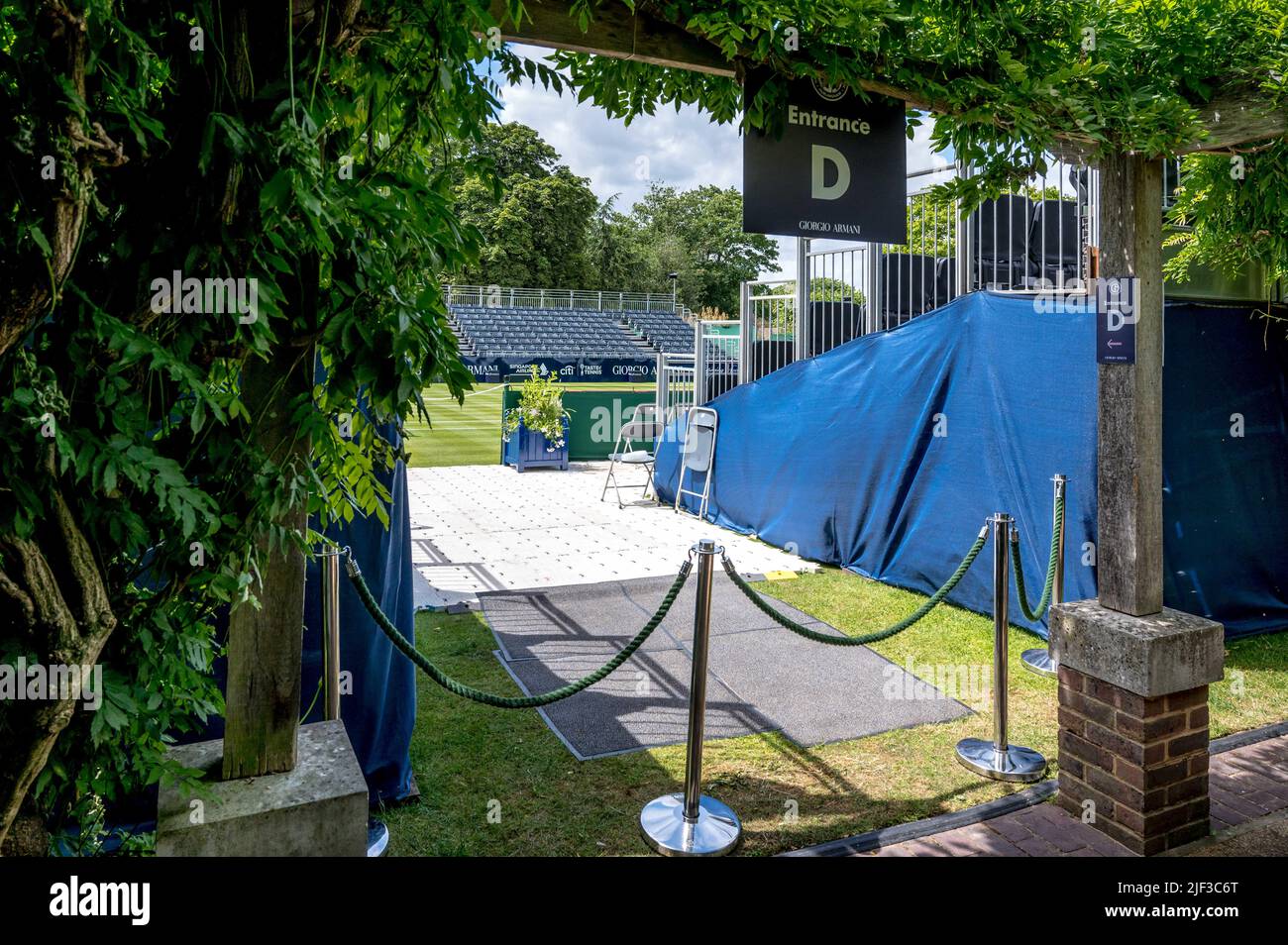 London, UK. 25th June, 2022. The Hurlingham Club ready for the the Armani Tennis Classic