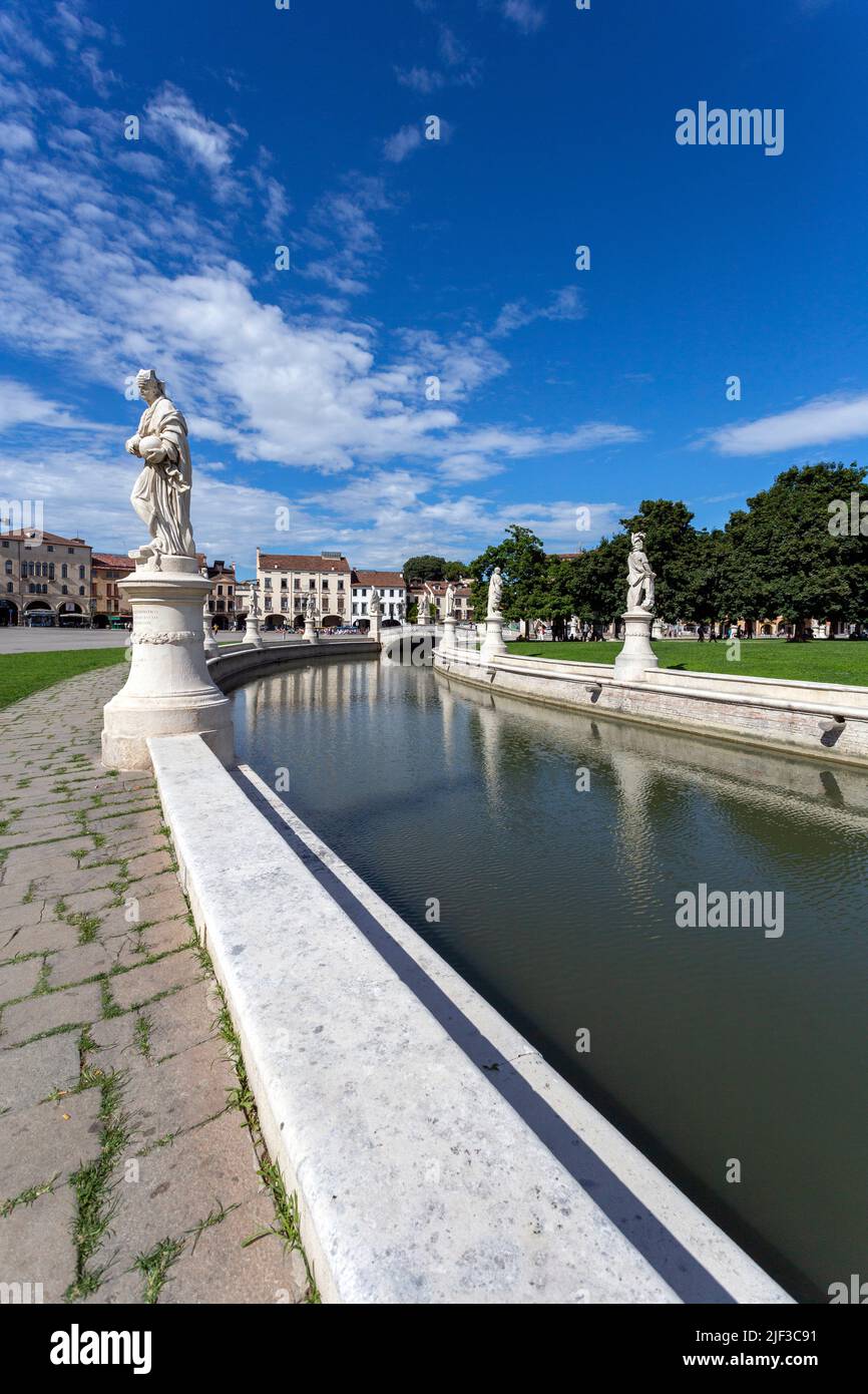 Padua, Italy 06 10 2022 The Prato della Valle square in Padua on a hot summer day Stock Photo