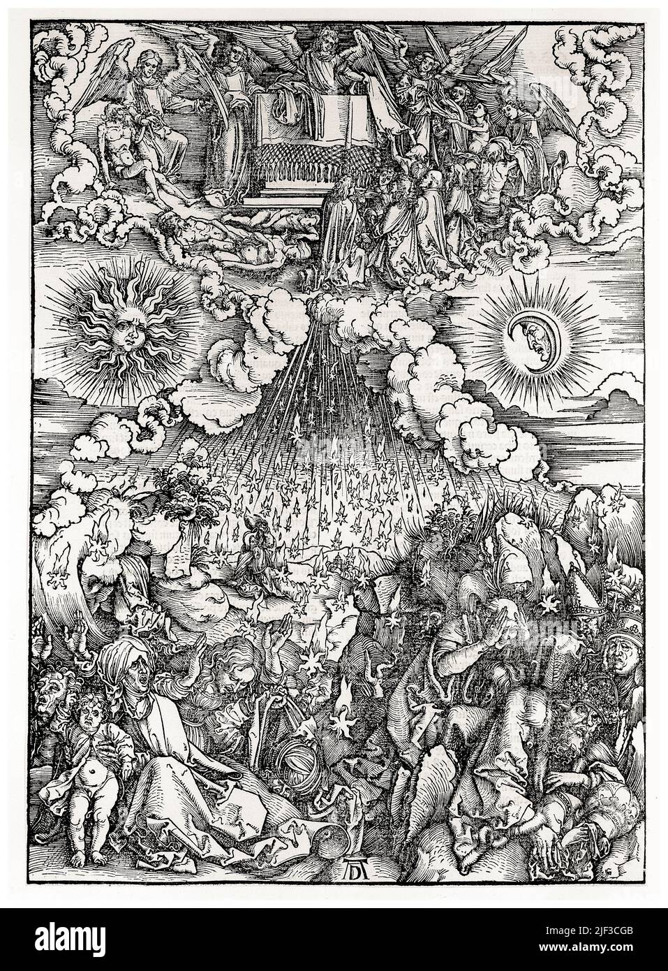 Albrecht Durer, The Apocalypse: The opening of the fifth and sixth seals, woodcut print circa 1511 Stock Photo