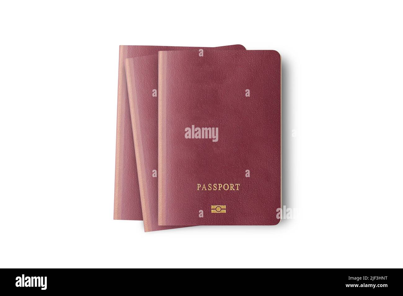 Dark Red Realistic Passport Cover Mockup Isolated On White