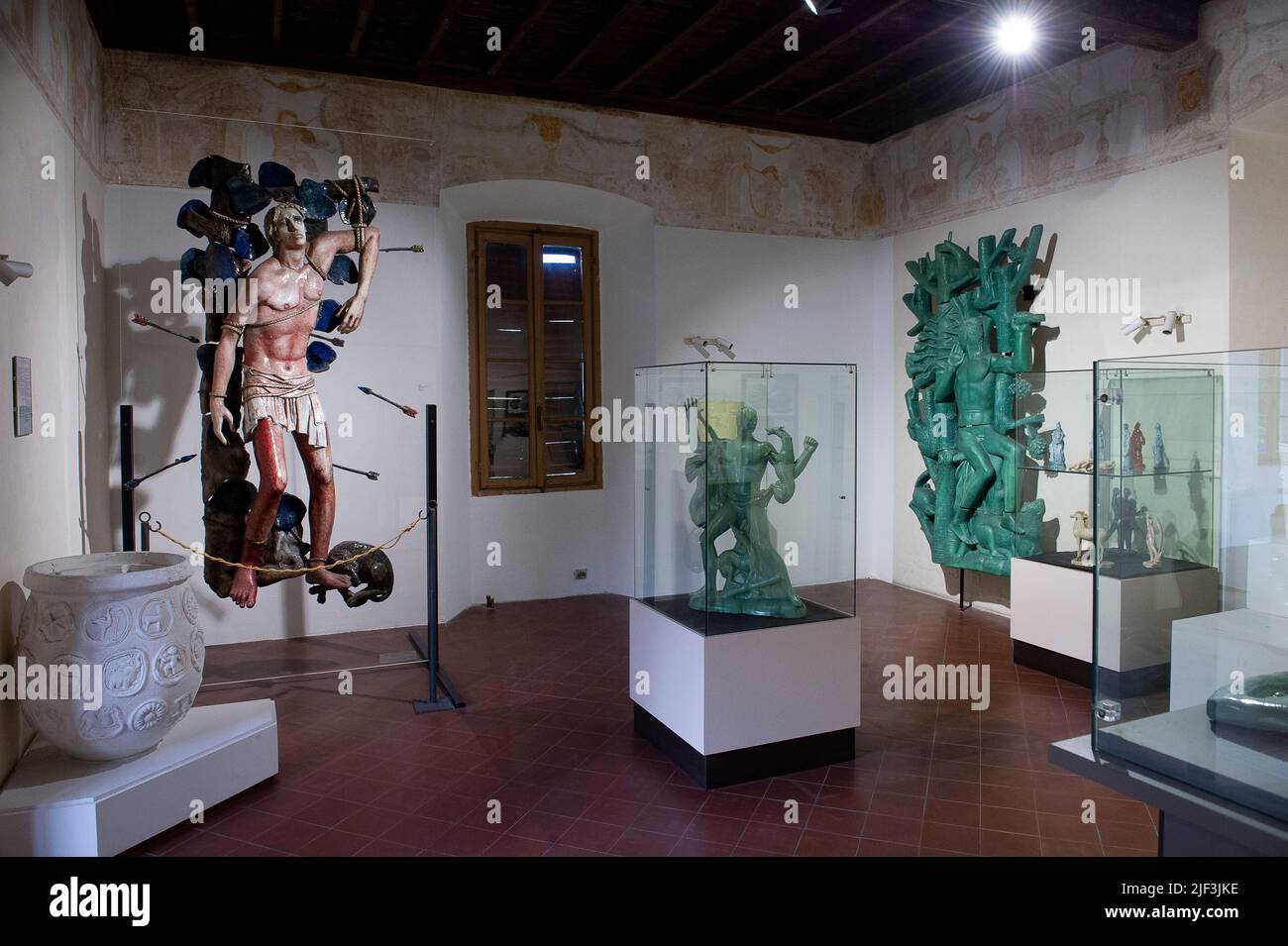 2021 may 16 -  Italy. Lombardy. Laveno Mombello - MIDeC International Museum of Ceramic Design. Orpheus enchanter of the ceramist Angelo Biancini. Stock Photo