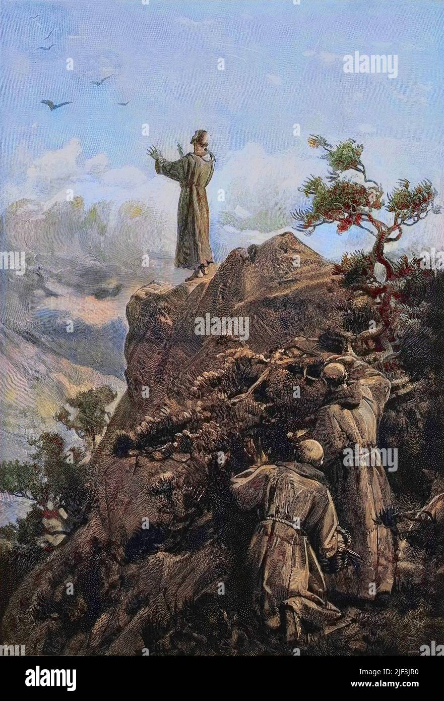 Saint Francis of Assisi preaching to birds - Saint Francois d'Assise ...