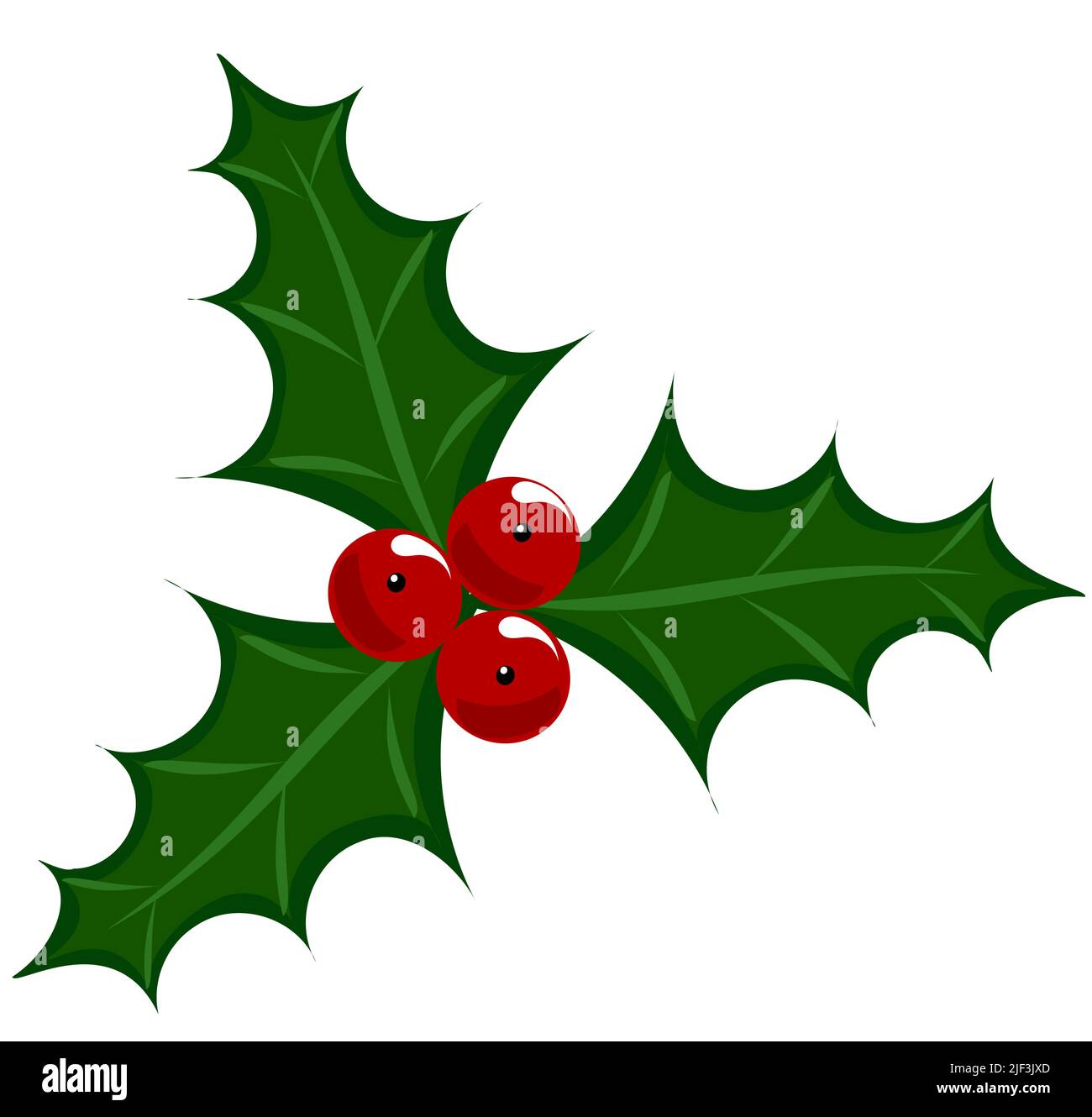 Holly berry icon symbol of Christmas. Vector illustration Stock