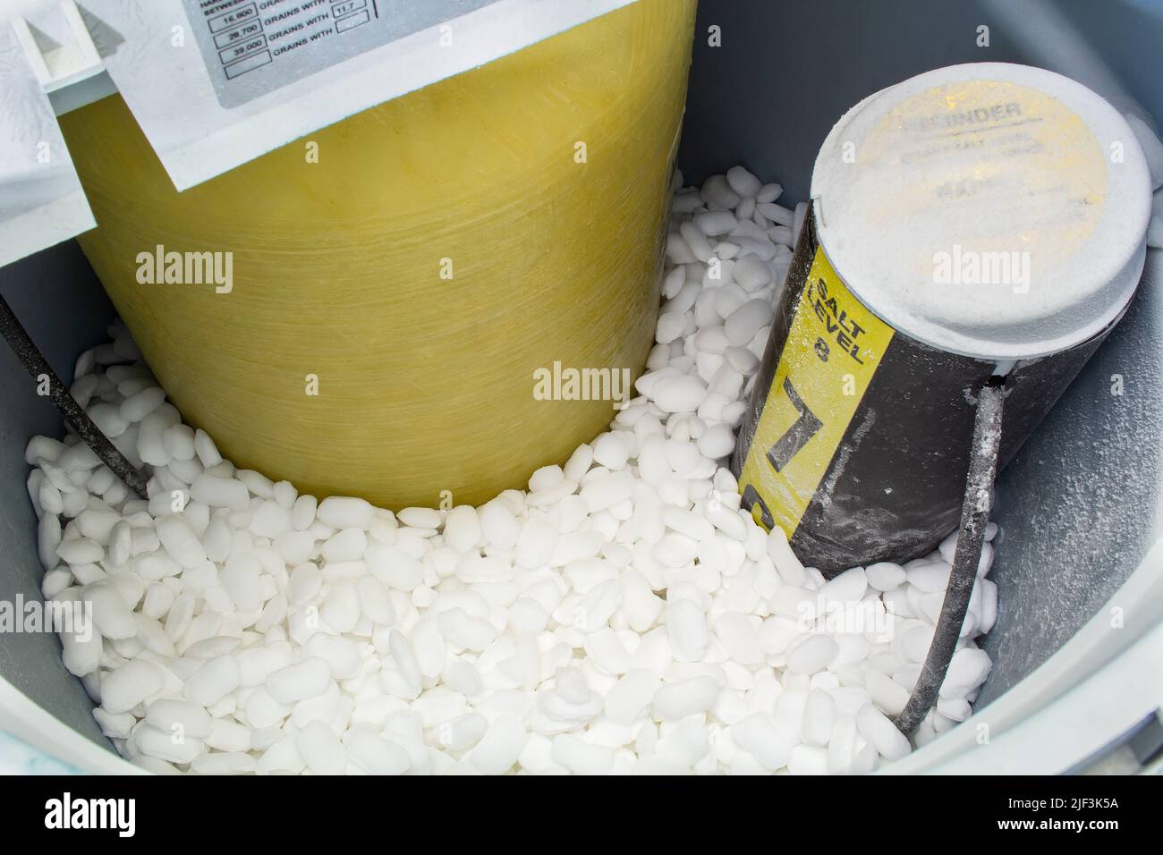 Water softener filled with salt tablets Stock Photo Alamy