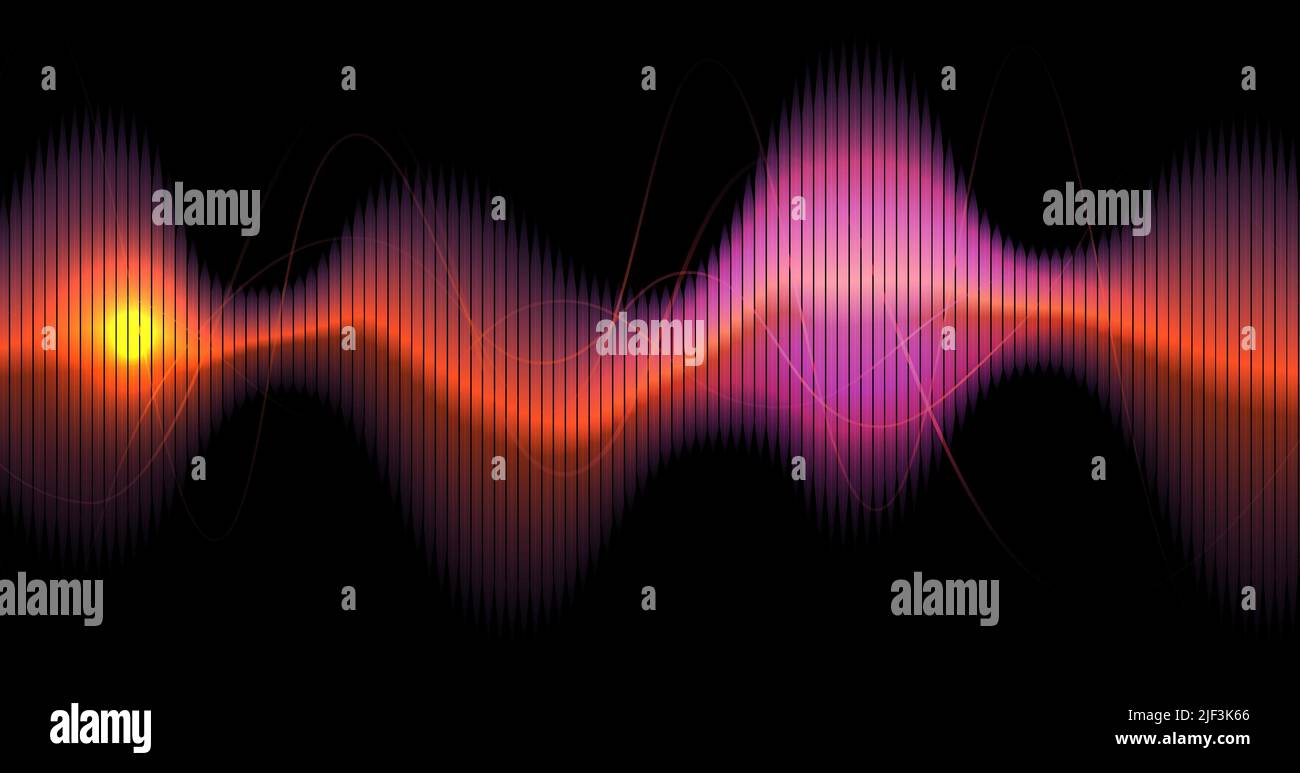 abstract glowing audio waveform background, vector illustration Stock Vector