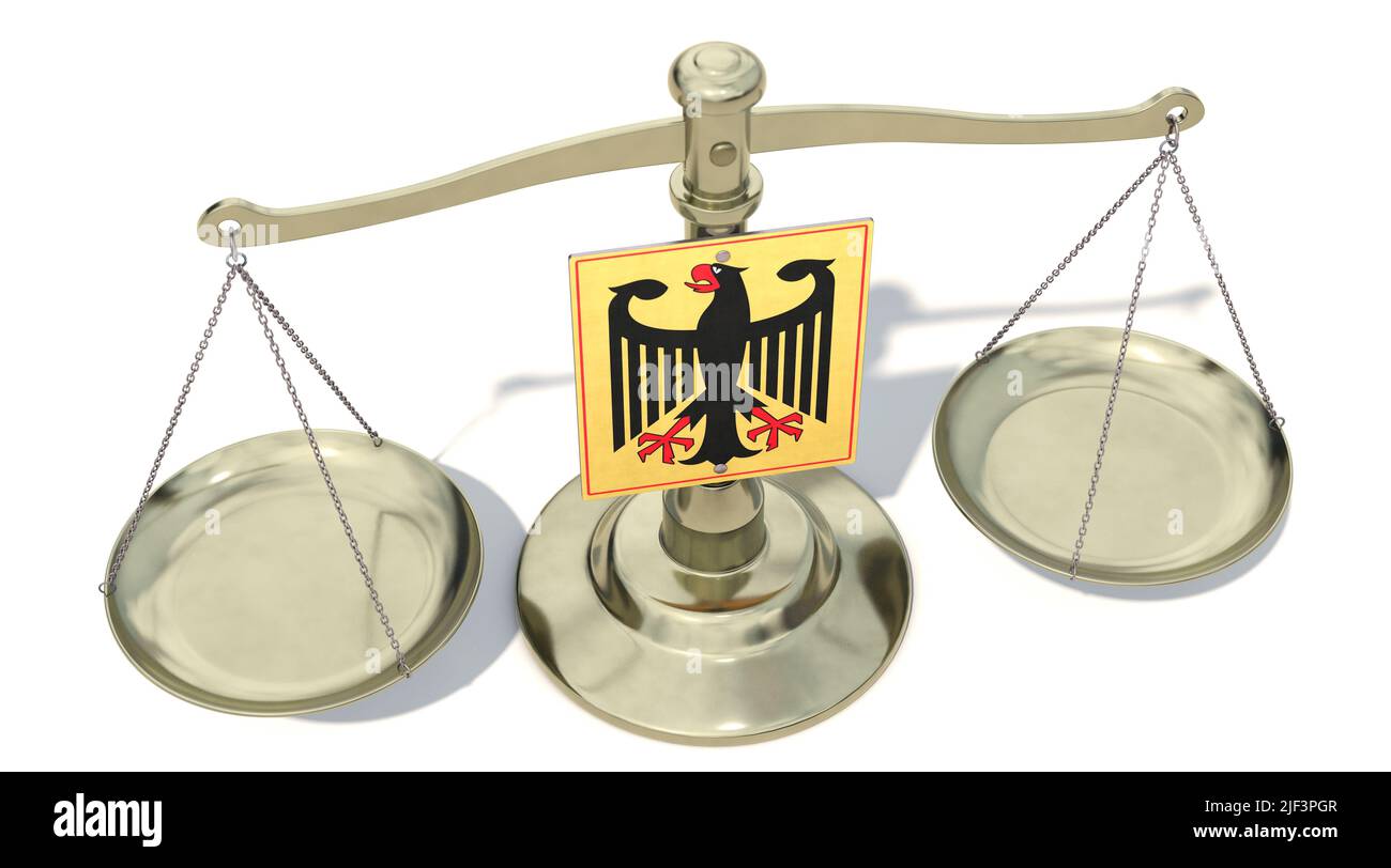 Symbolbild zum Thema Unabhängigkeit der deutschen Justiz. Stock Photo