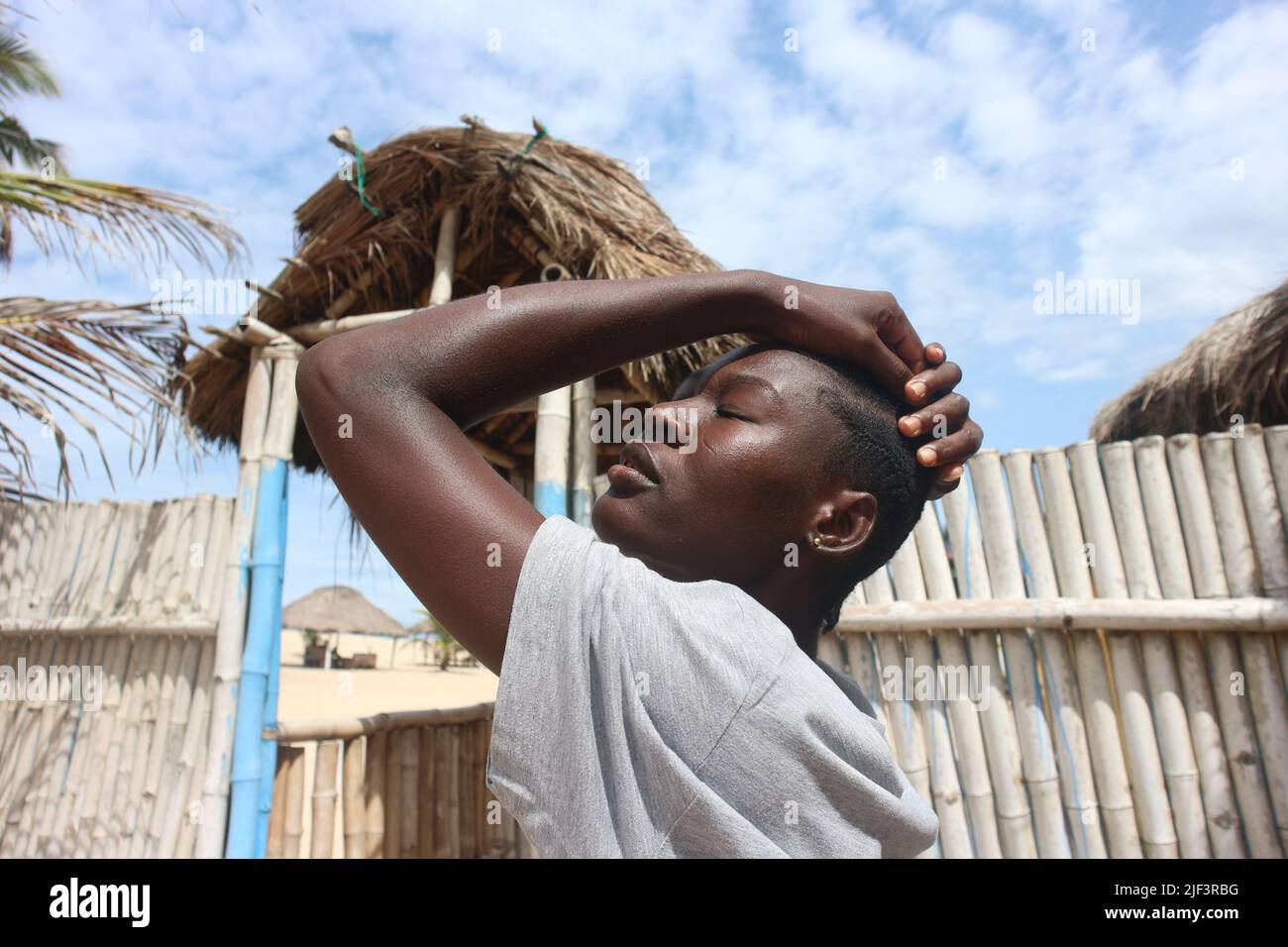 African Woman Model With Natural Hair Cornrows Stock Photo - Alamy