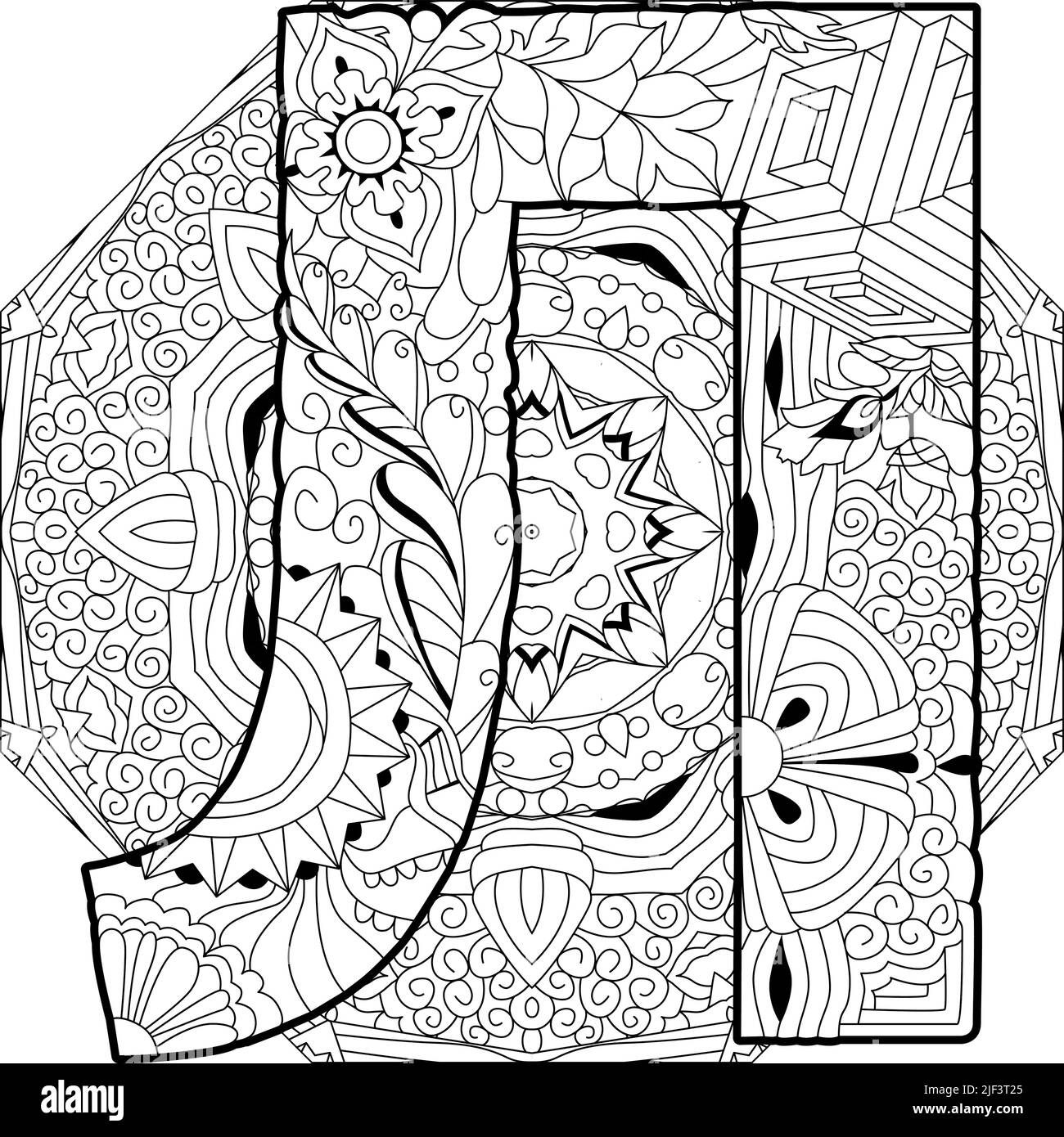 Page de coloriage pour adulte.Contour numéro 3 sur fond de mandala Image  Vectorielle Stock - Alamy