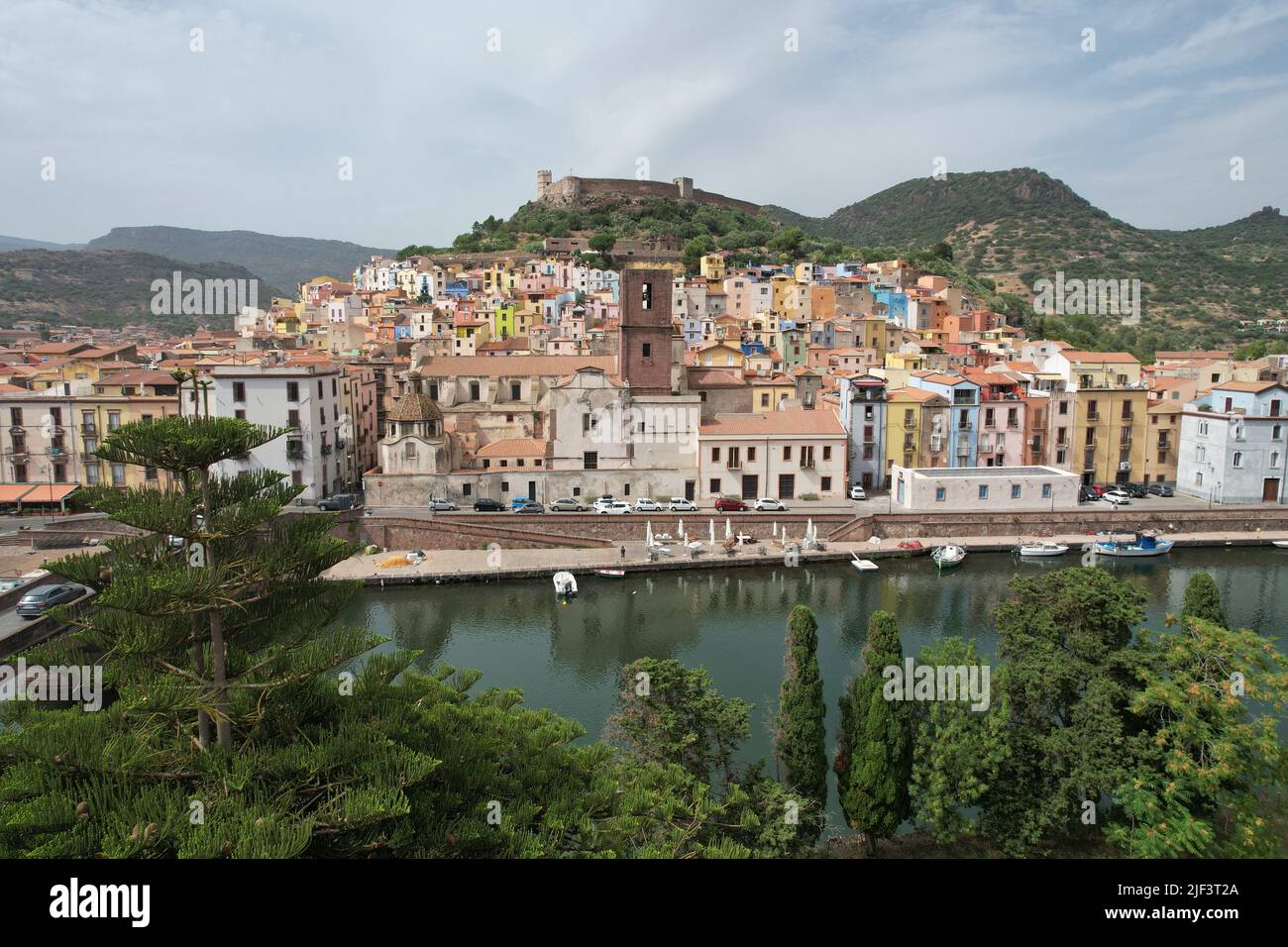 Bosa, Sardinia. View from Above. Stock Photo