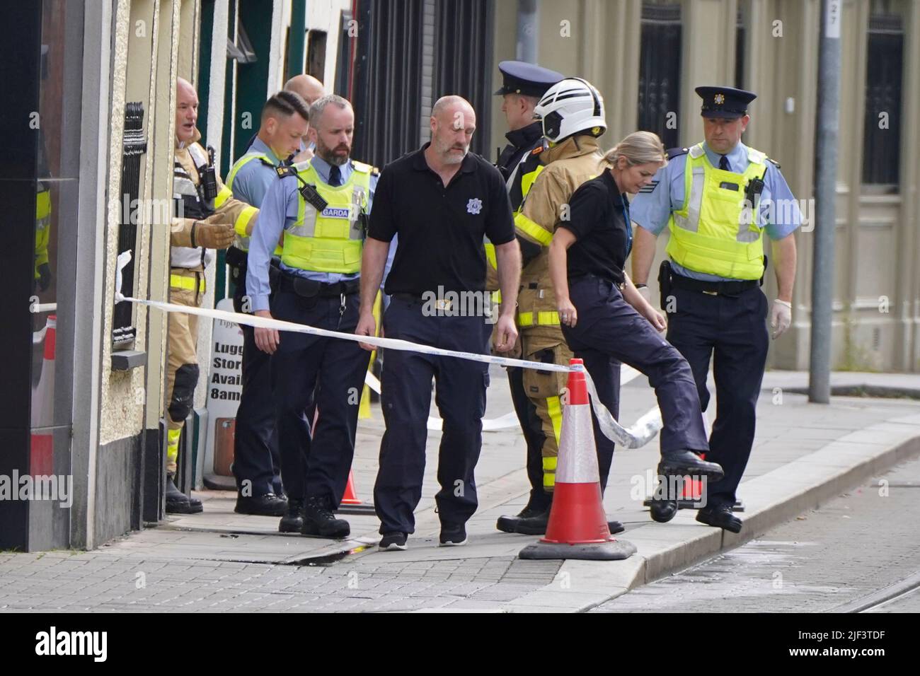 Emergency services at the scene of a house fire on Parkgate Street
