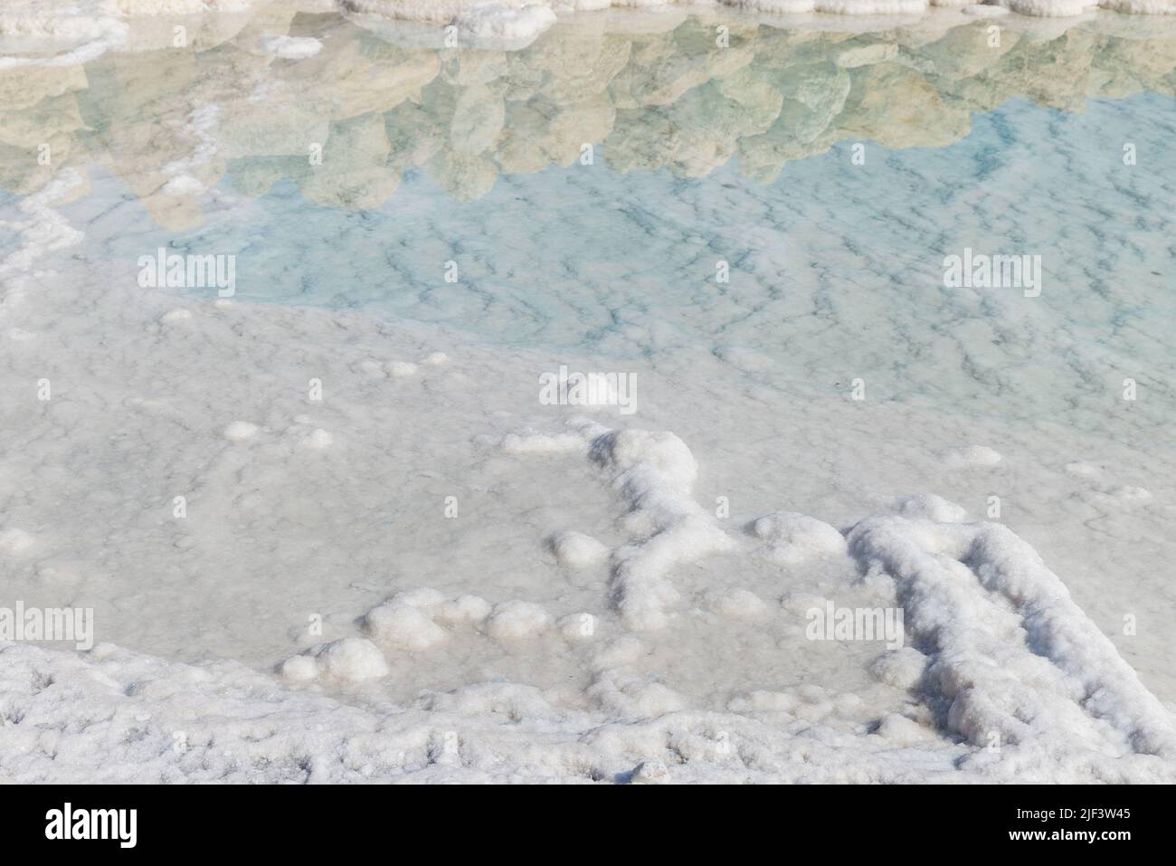 background salt of the dead sea in israel Stock Photo