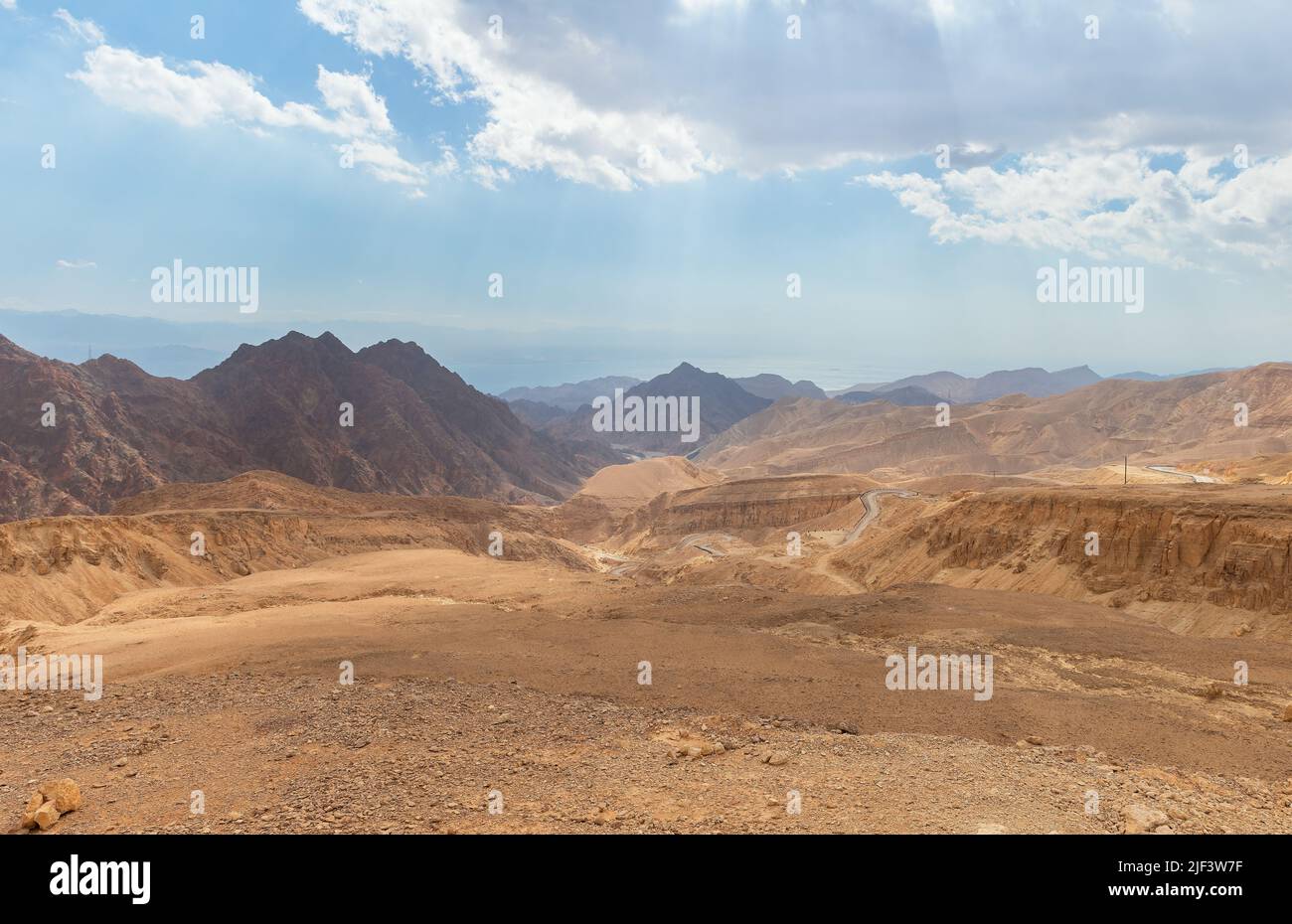 beautiful mountains landscape in Arava desert Israel Stock Photo