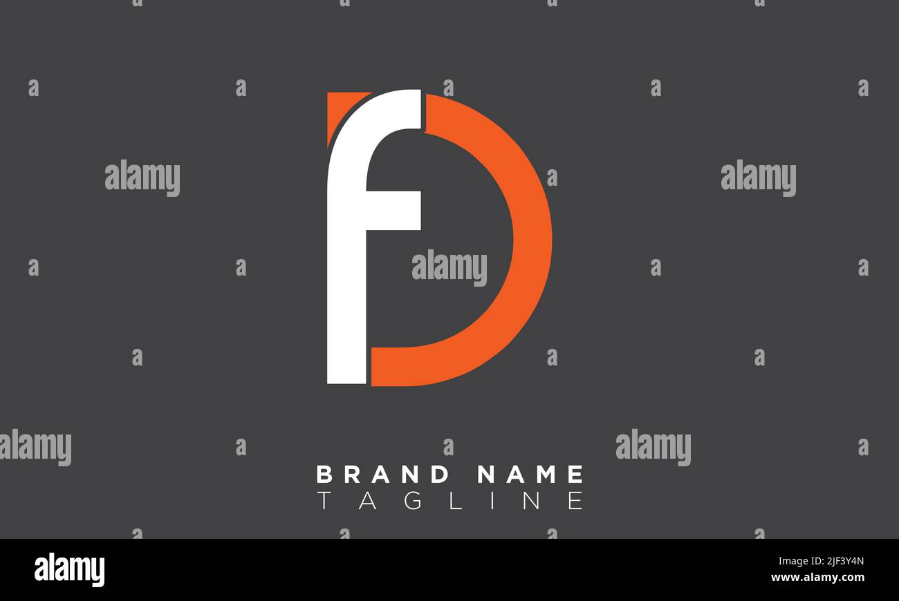 FD Alphabet letters Initials Monogram logo Stock Vector