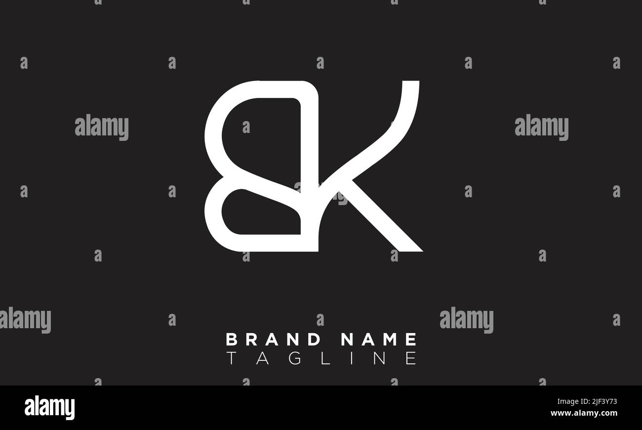 BK Alphabet letters Initials Monogram logo Stock Vector