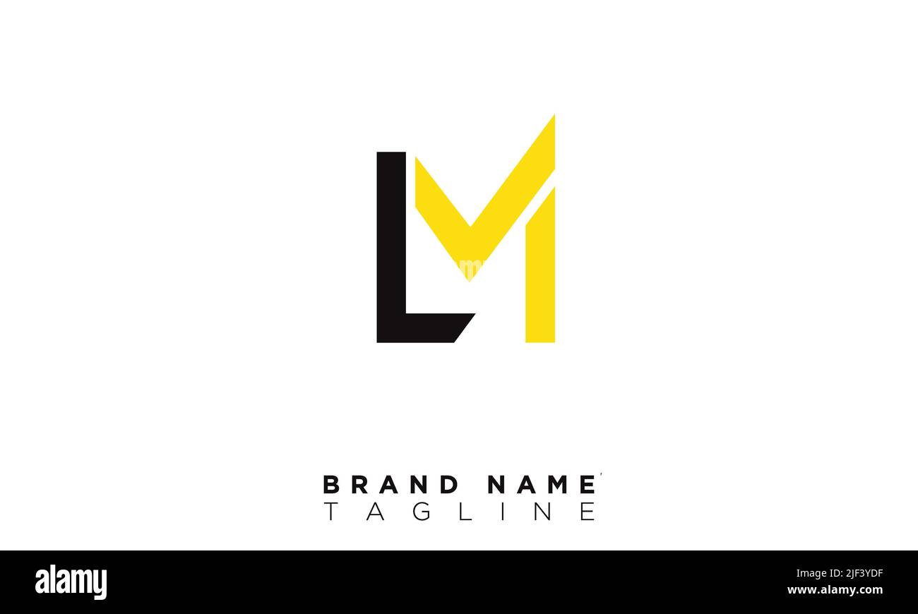 LM Alphabet letters Initials Monogram logo Stock Vector