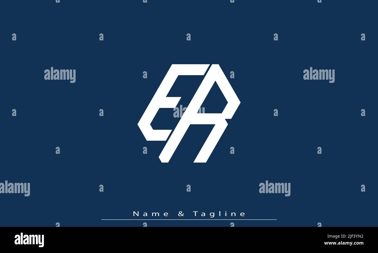 Alphabet Letters Initials Monogram Logo ER RE Stock Vector Image 
