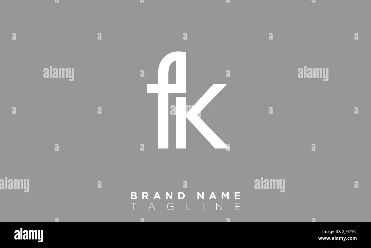 FK Alphabet letters Initials Monogram logo Stock Vector