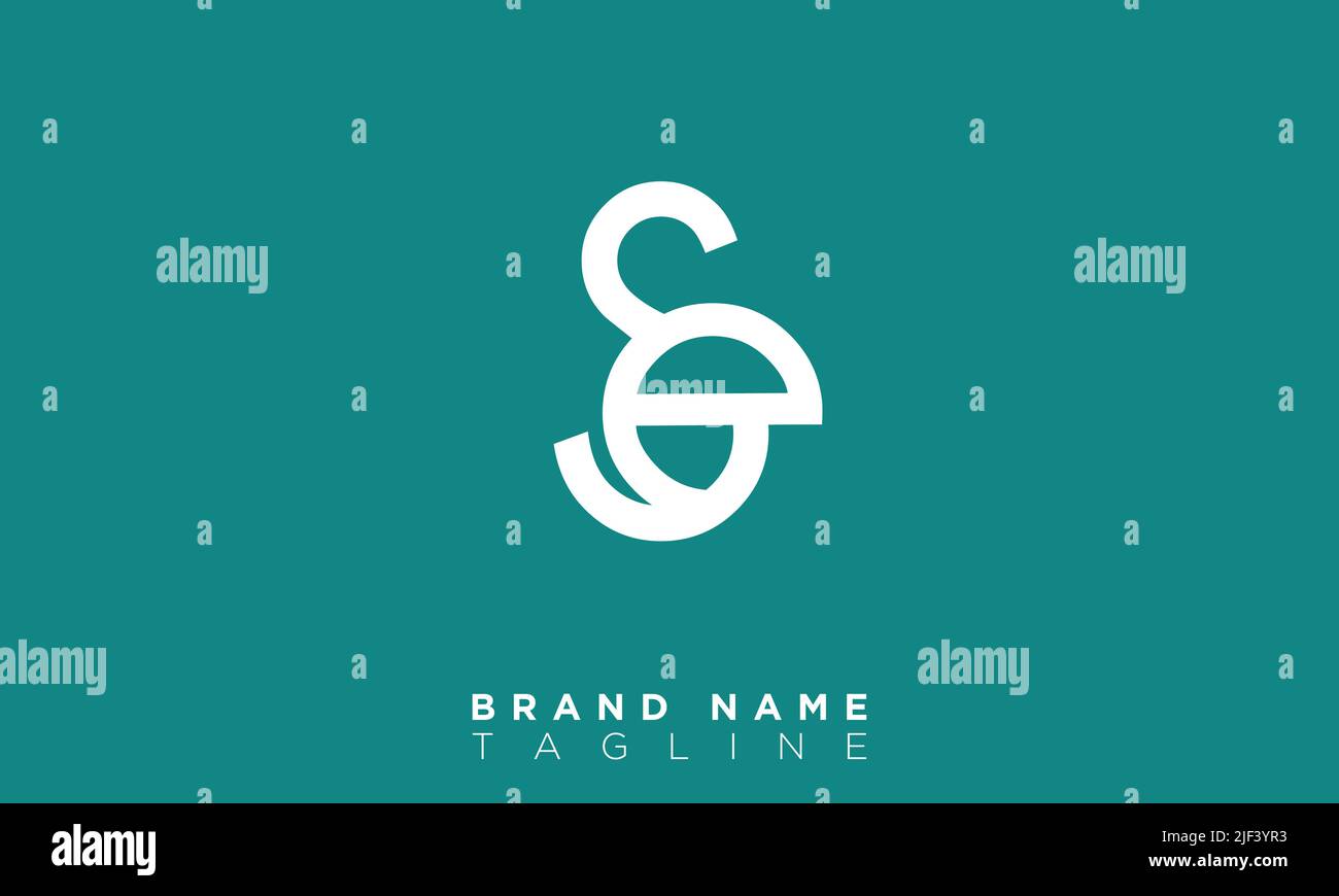 SE Alphabet letters Initials Monogram logo Stock Vector