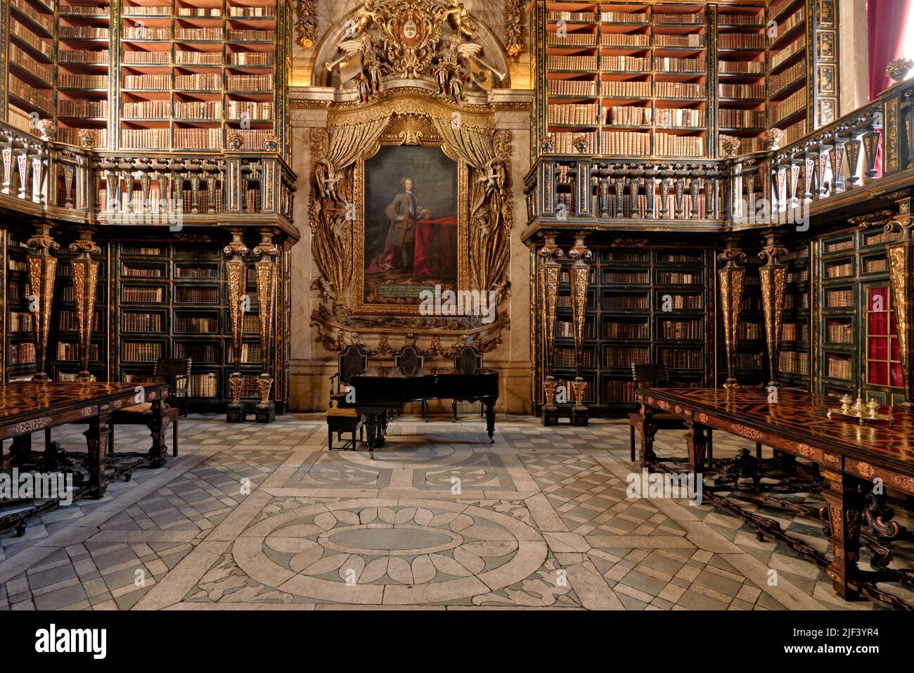 inside the Biblioteca Joanina, Joanine Library in the University of ...