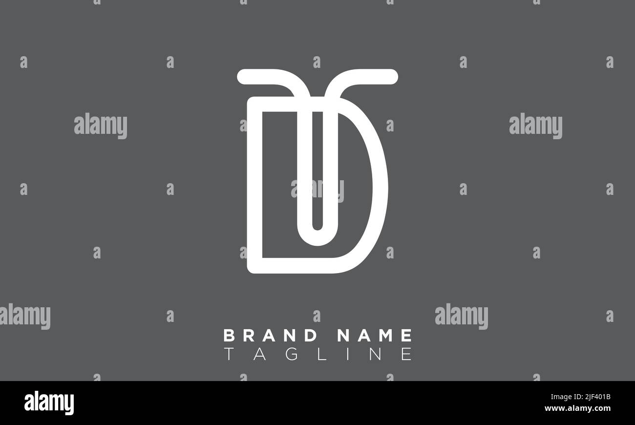 DU Alphabet letters Initials Monogram logo Stock Vector