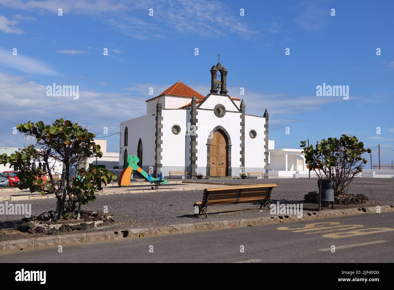 Ermita de Nuestra Senora de Las Mercedes, beautiful church in the very small and remote the village of Poris de Abona Stock Photo