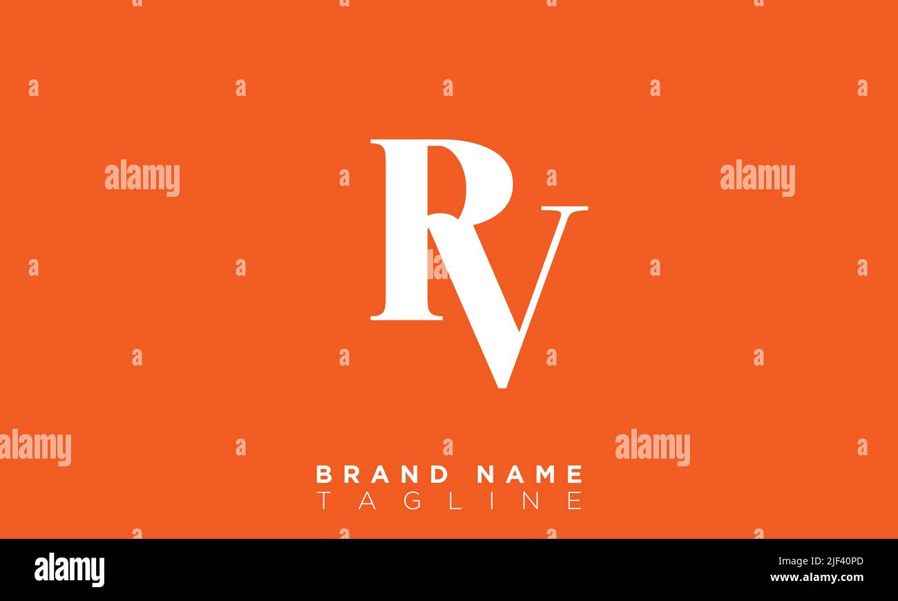 RV Alphabet letters Initials Monogram logo Stock Vector