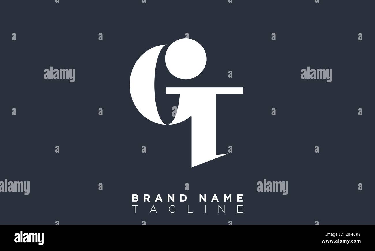 GT Alphabet letters Initials Monogram logo Stock Vector