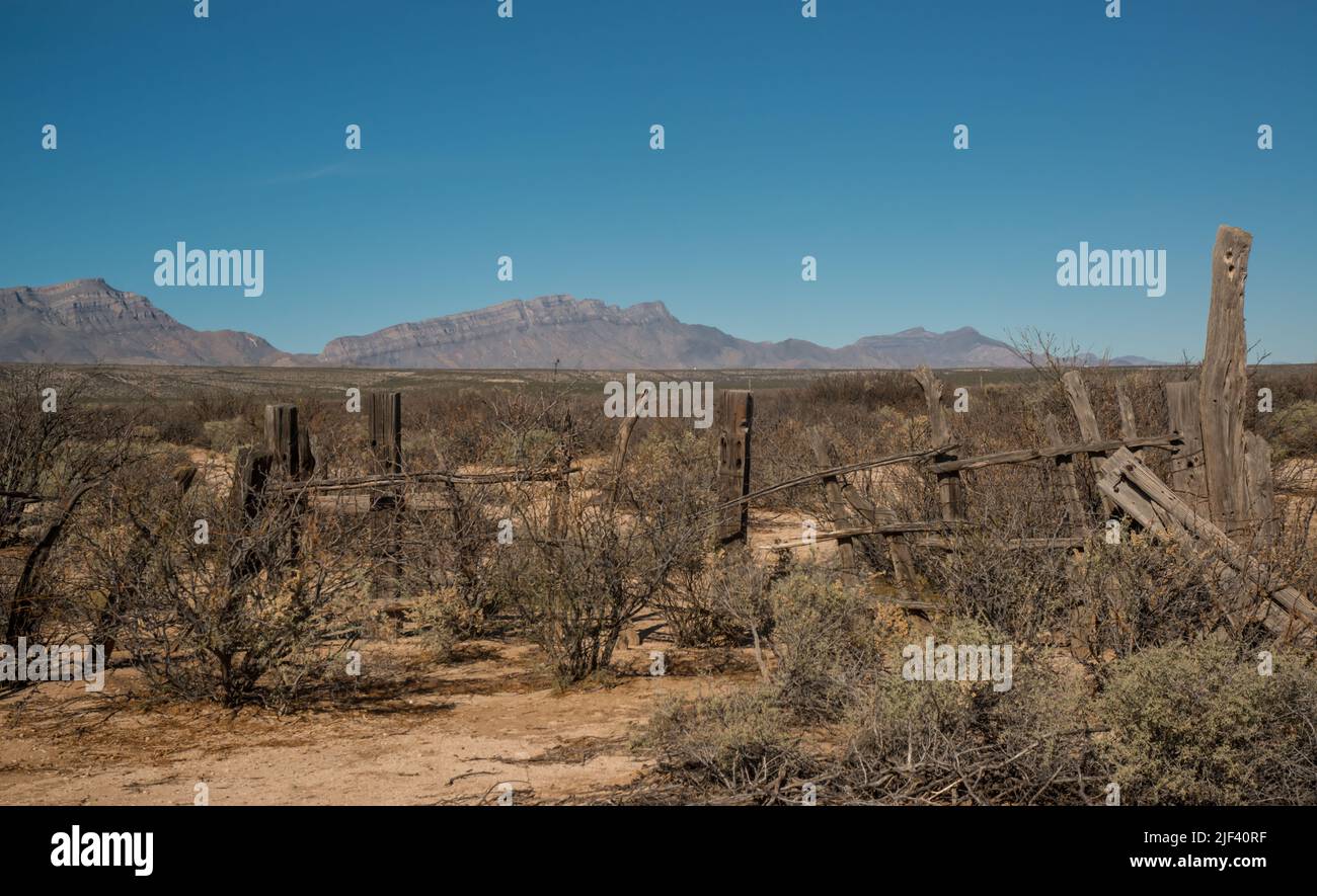 Gypsum desert in New Mexico, old remains of the first settlers ranch