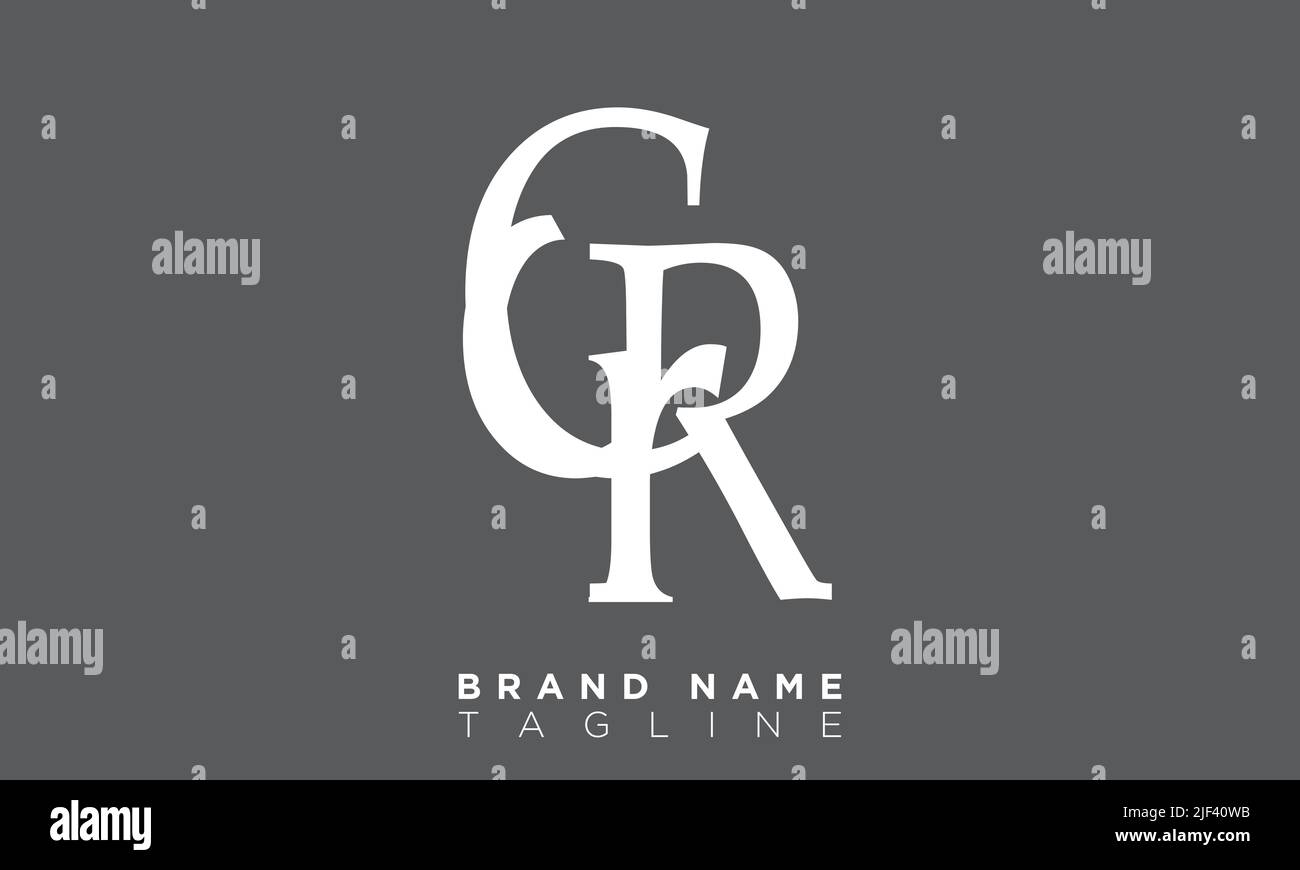 CR Alphabet letters Initials Monogram logo Stock Vector