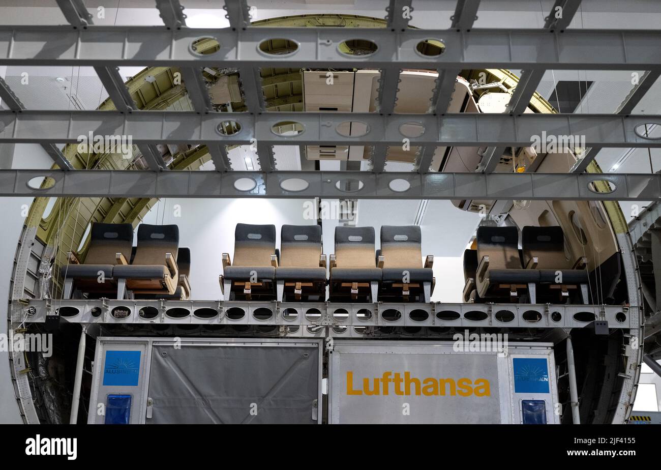 Munich, Germany. 29th June, 2022. The crosssection of an Airbus A300