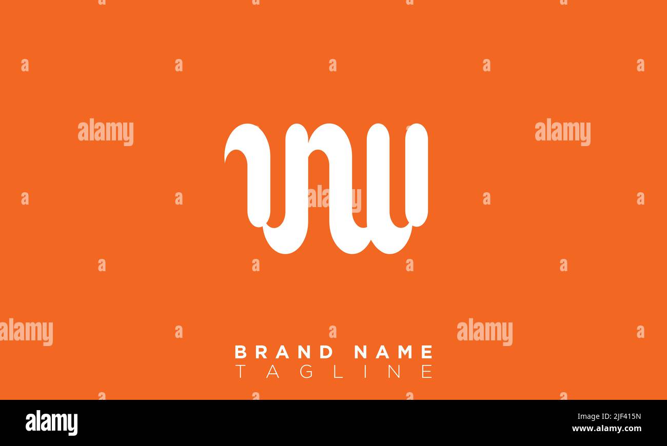 UW Alphabet letters Initials Monogram logo Stock Vector