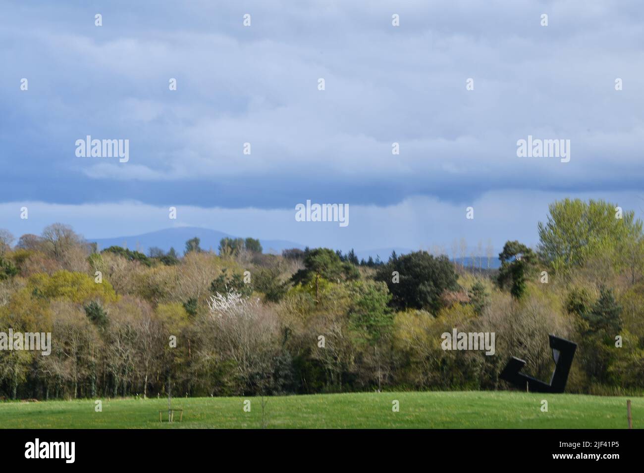 Wiev to Leinster Mountain from Kilkenny Castle Park Stock Photo