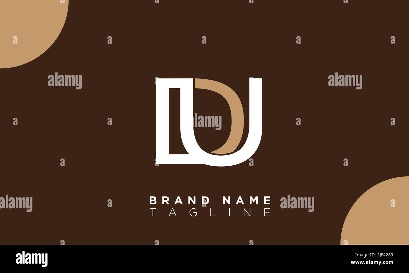 DU Alphabet letters Initials Monogram logo Stock Vector