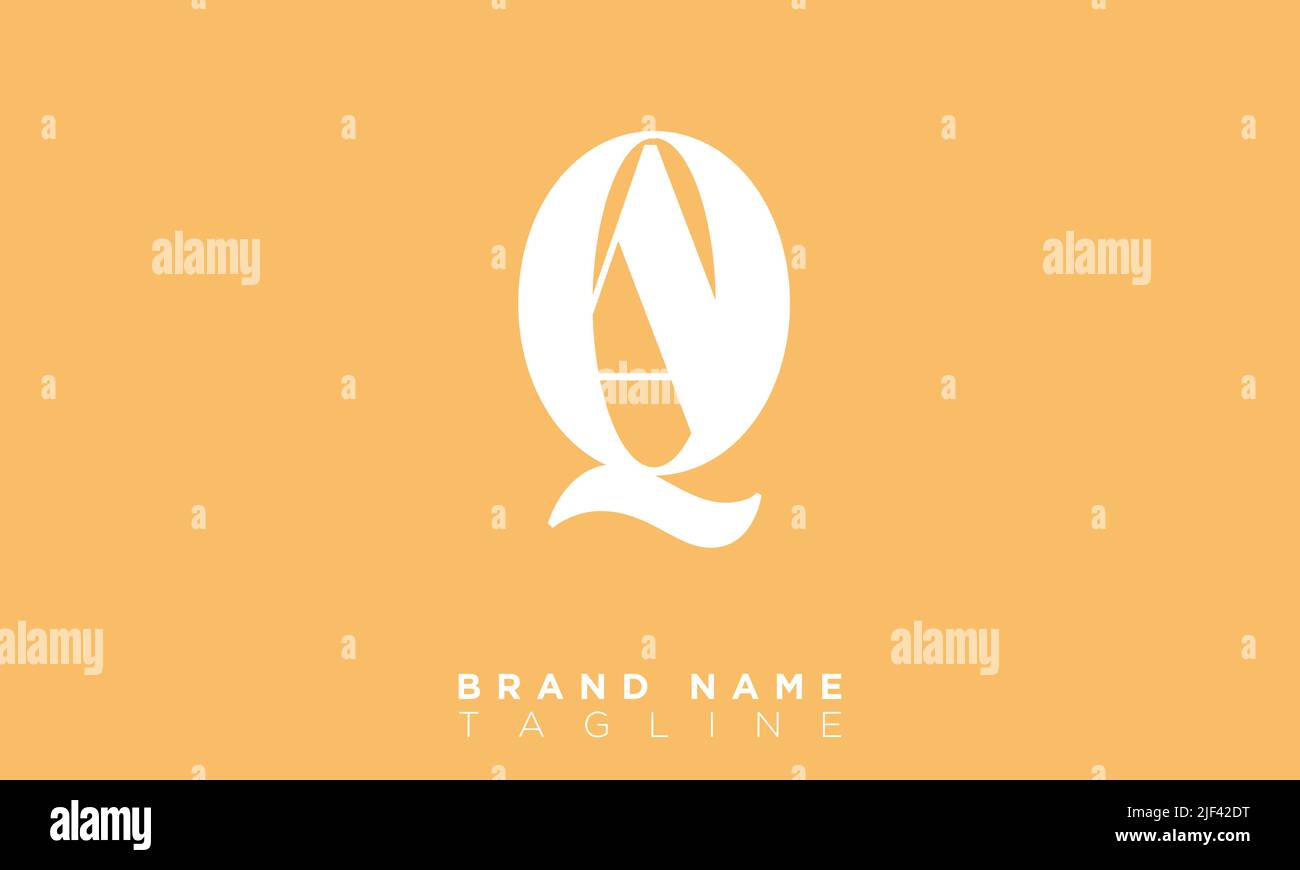 AQ Alphabet letters Initials Monogram logo Stock Vector