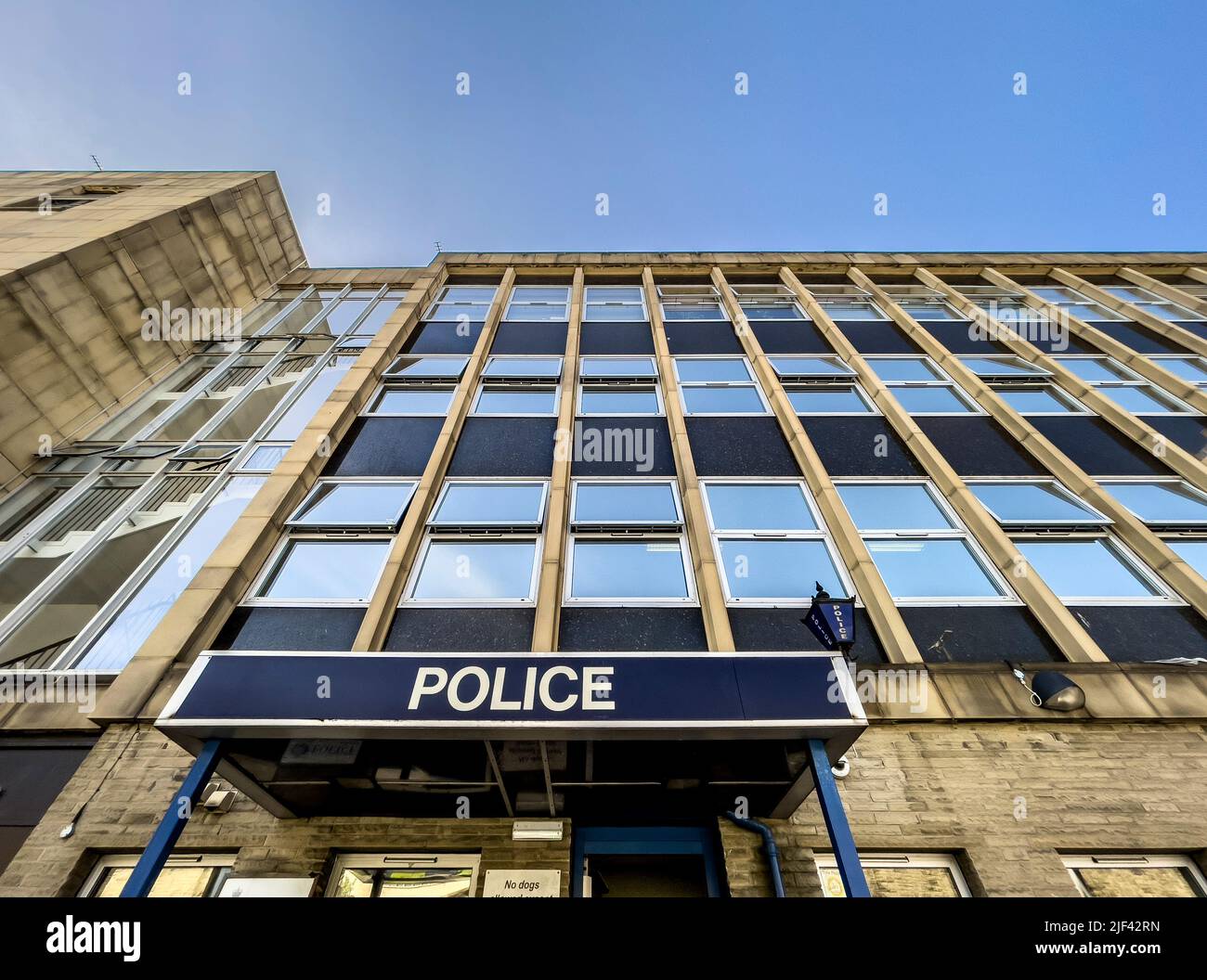 Exterior facade of Huddersfield Town Police Station,West Yorkshire, UK Stock Photo