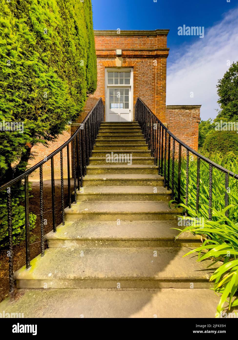 Stone steps leading to the first floor entrance of the grade II listed