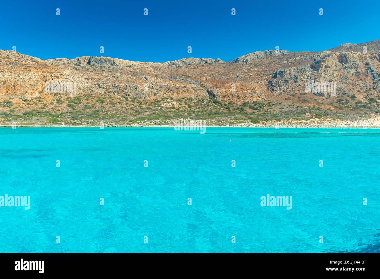 Amazing crystal clear water in the Balos Lagoon, Crete, Greece Stock