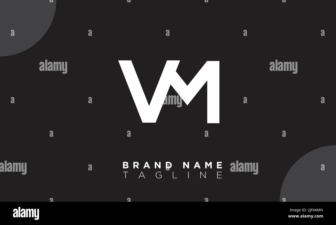 VM Alphabet letters Initials Monogram logo MV Stock Vector