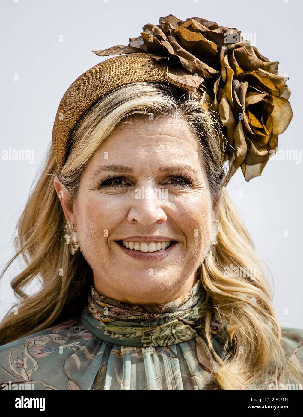 2022-06-29 15:56:43 GRAZ - Queen Maxima poses at the Uhrturm of the Schlossberg fortress. In Graz, the royal couple concludes the three-day state visit to Austria. ANP SEM VAN DER WAL netherlands out - belgium out Stock Photo