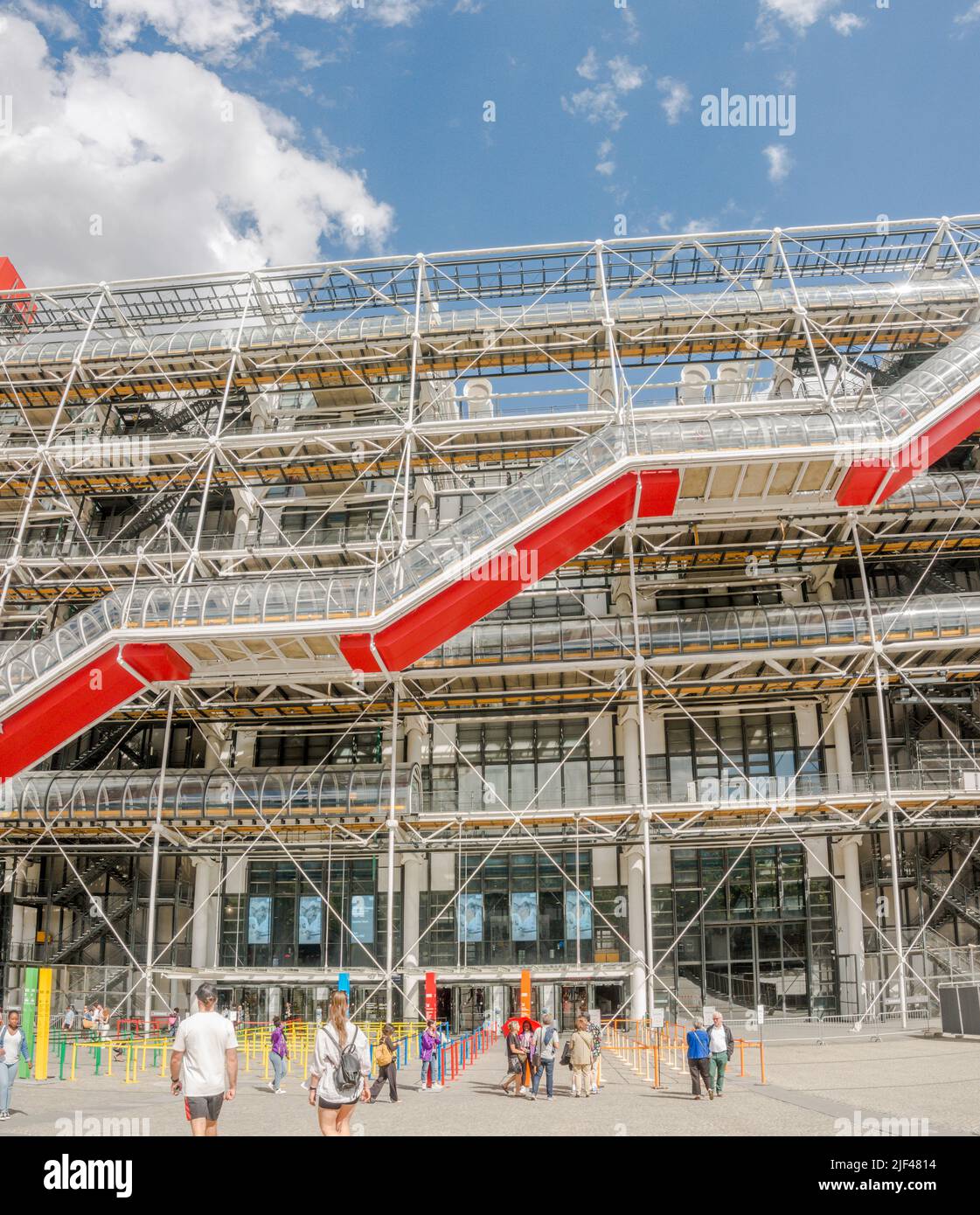 Centre Georges Pompidou, with stairs to restaurant. Beaubourg, museum for modern art. Paris, France. Stock Photo