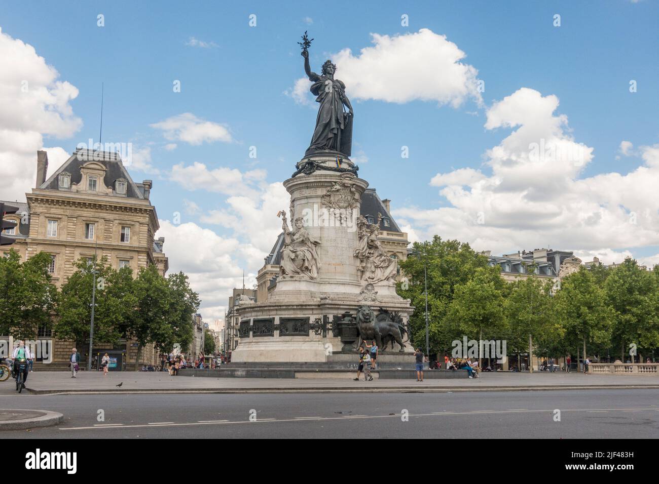 Statue of Marianne, place de la république, Monument à la République,  Republic Square, Paris, France. Stock Photo
