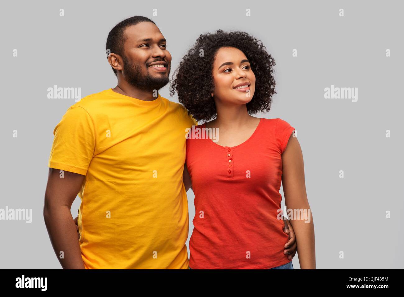 happy african american couple hugging Stock Photo - Alamy