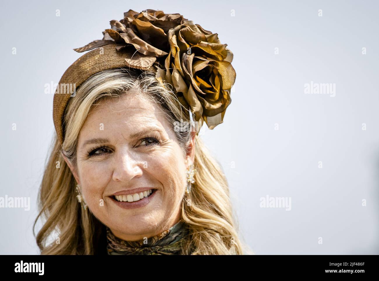 2022-06-29 15:56:30 GRAZ - Queen Maxima poses at the Uhrturm of the Schlossberg fortress. In Graz, the royal couple concludes the three-day state visit to Austria. ANP SEM VAN DER WAL netherlands out - belgium out Stock Photo