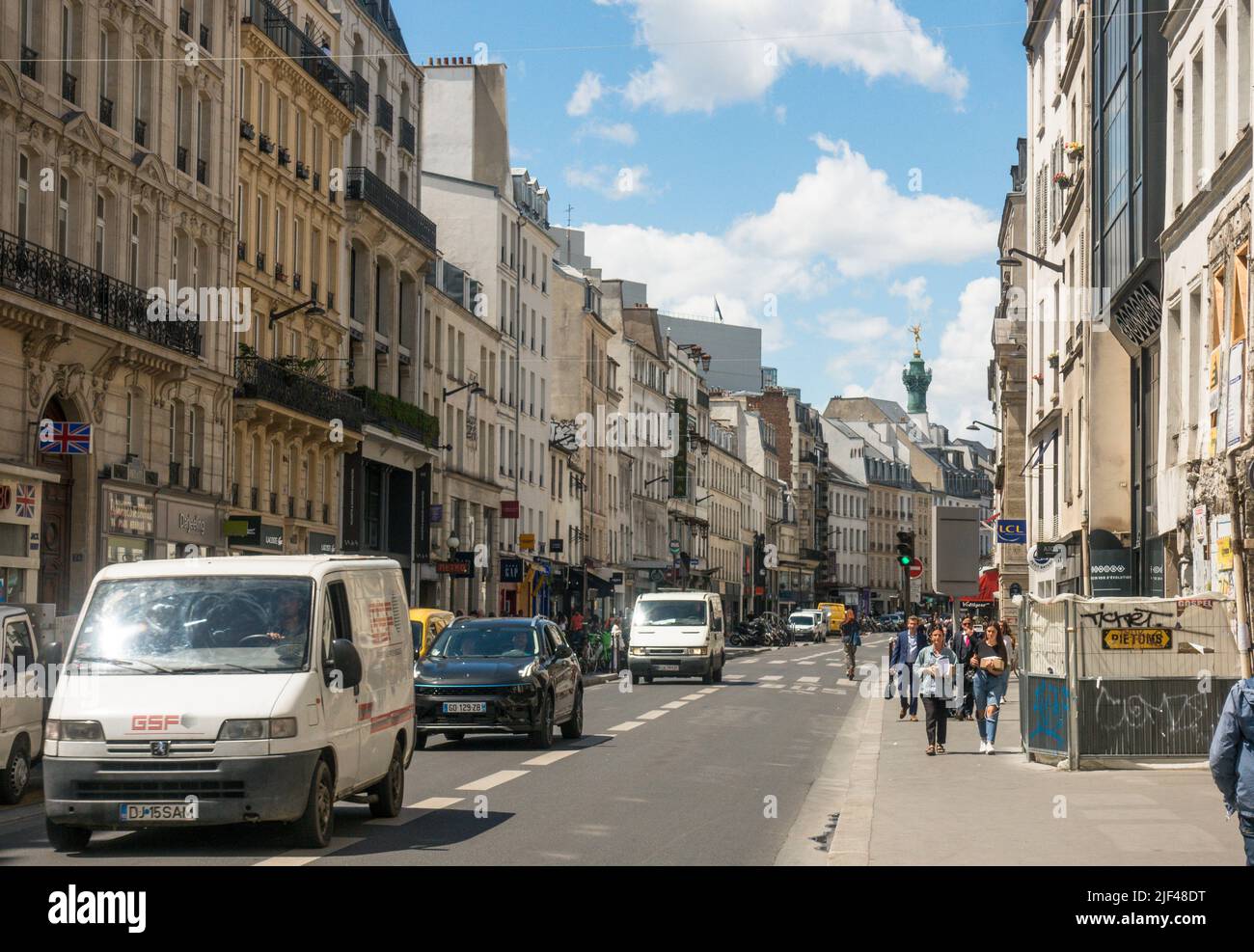 Rue du Faubourg Saint-Antoine leading to Bastille, Paris, France Stock  Photo - Alamy