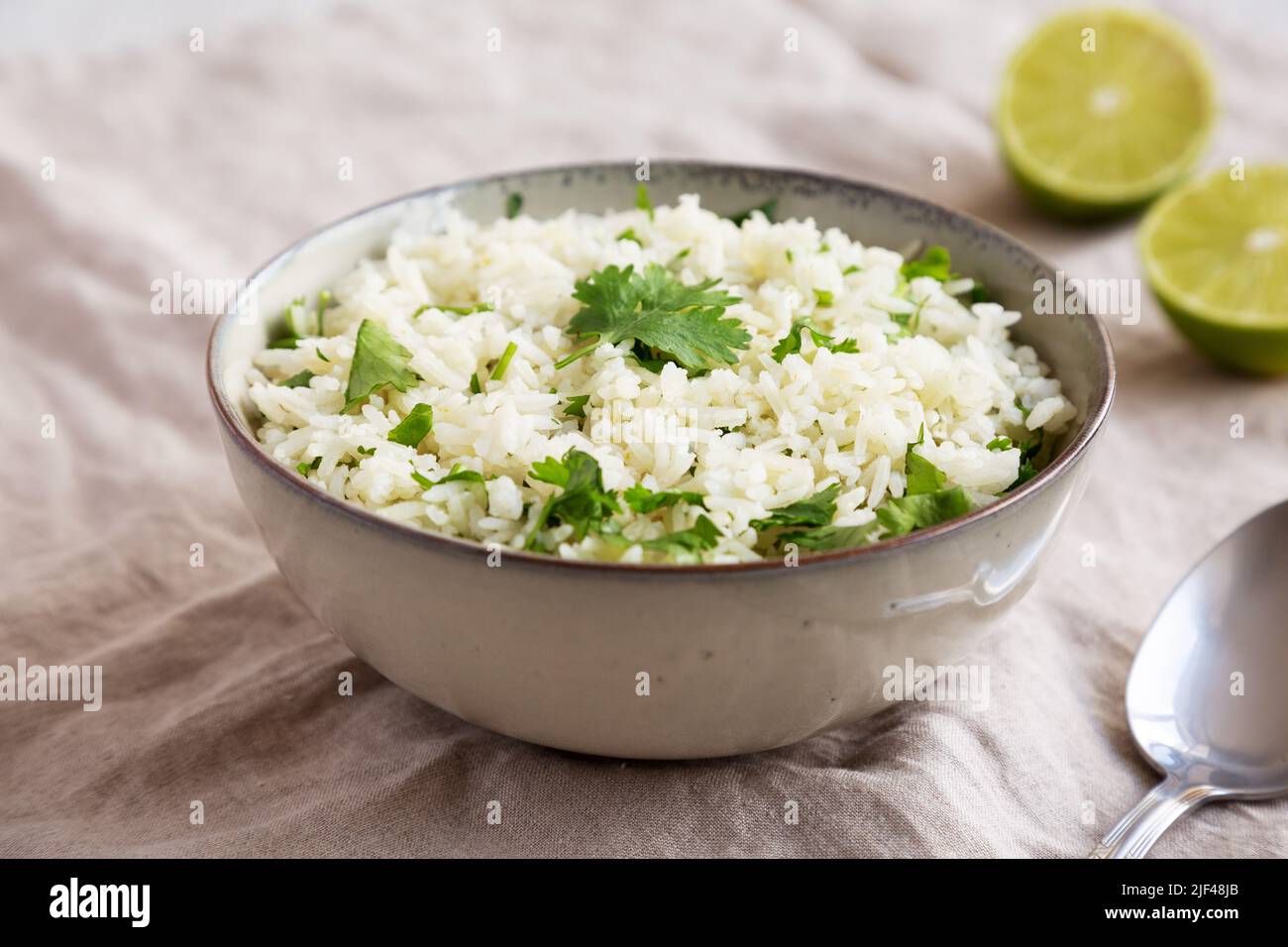 Homemade Cilantro Lime Rice in a Bowl, side view Stock Photo Alamy