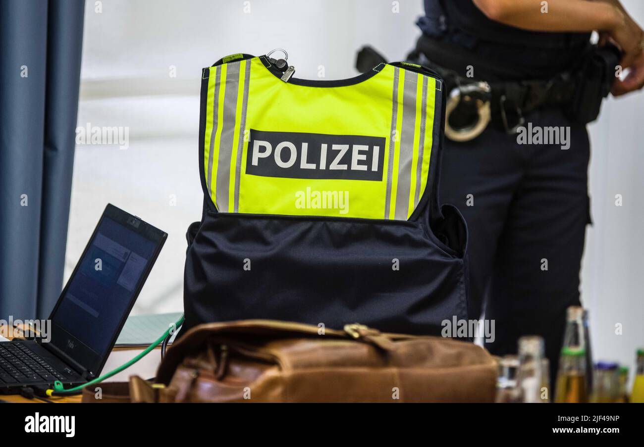 Munich, Bavaria, Germany. 29th June, 2022. The Bavarian Justice Minister Georg Eisenreich alongside the Interior Minister Joachim Herrmann presented reports on violence against police officers in Bavaria. (Credit Image: © Sachelle Babbar/ZUMA Press Wire) Stock Photo