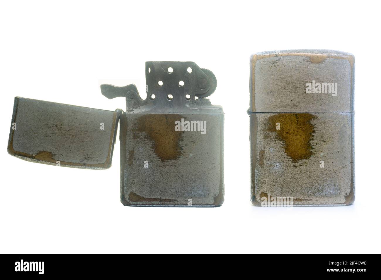 Old vintage lighters isolated on white background Stock Photo Alamy