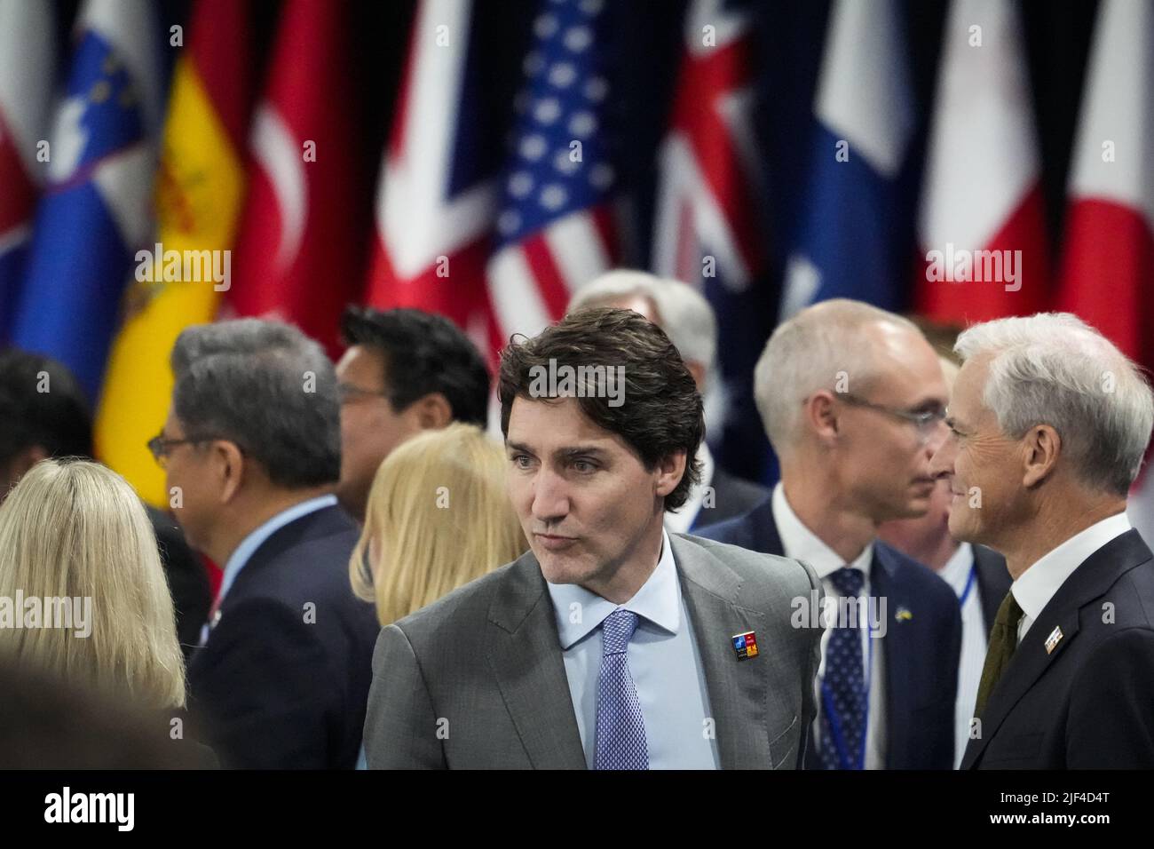 Madrid, Spain. 29th June, 2022. Canada's Prime Minister Justin Trudeau attends a NATO heads of state and governments and partners meeting at the NATO summit in Madrid, Spain, Wednesday, June 29, 2022. Photo by Paul Hanna/UPI Credit: UPI/Alamy Live News Stock Photo
