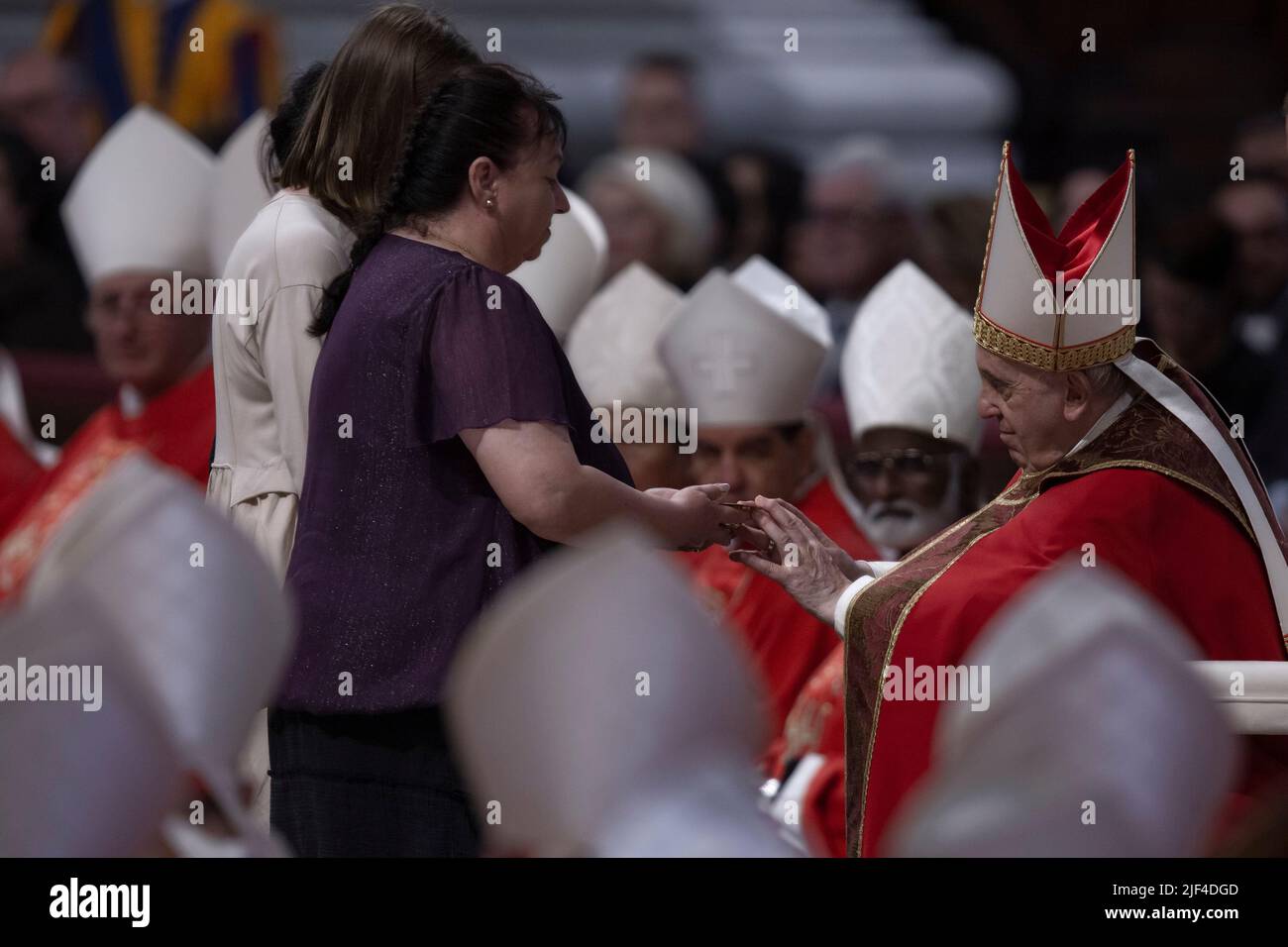 Vatican City, Vatican,. 29 June 2022. Pope Francis  celebrates a Mass on the Solemnity of Saints Peter and Paul, in St. Peter's Basilica. Credit: Maria Grazia Picciarella/Alamy Live News Stock Photo